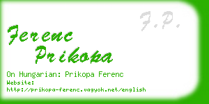 ferenc prikopa business card